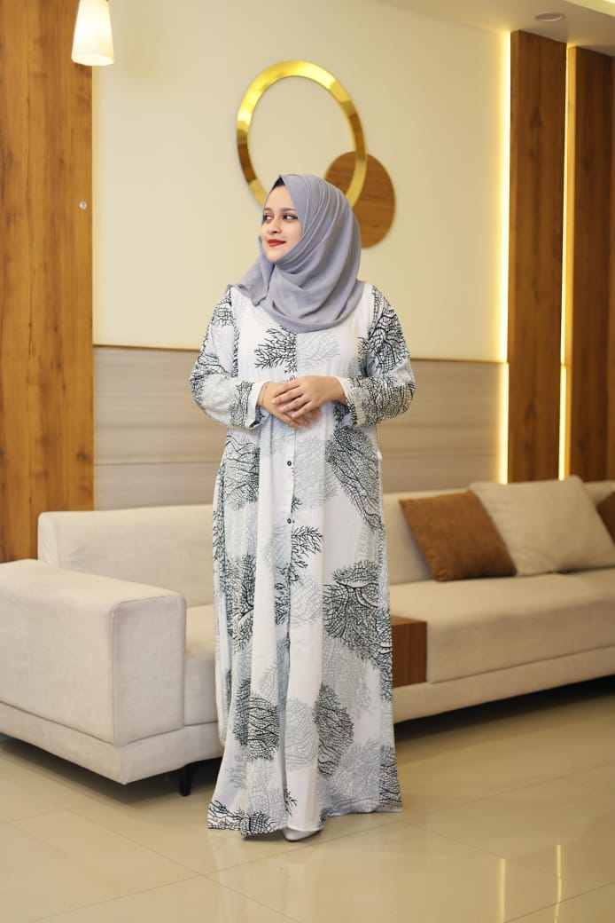 Premium Imported Printed Gown – Modern &amp; Elegant Design