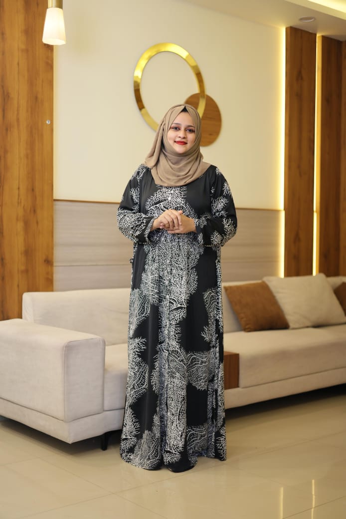 Premium Imported Printed Gown – Modern &amp; Elegant Design