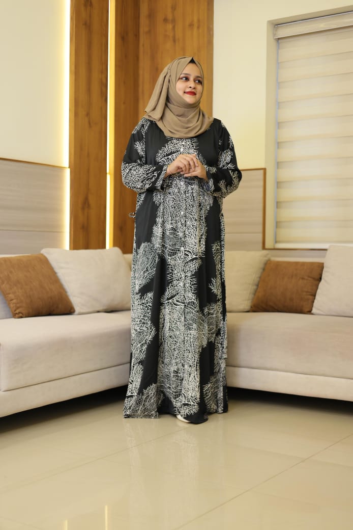 Premium Imported Printed Gown – Modern &amp; Elegant Design