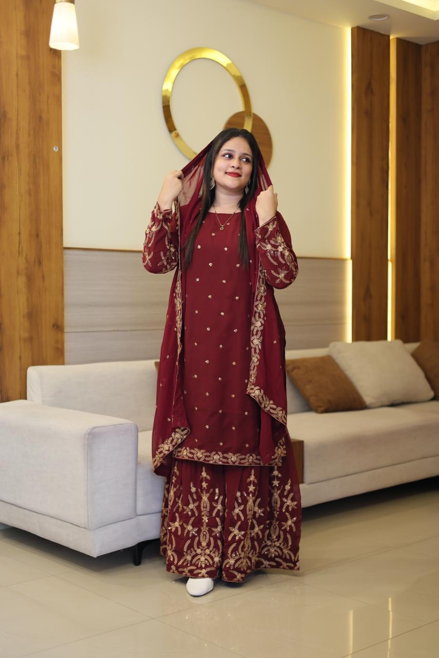 ✨&nbsp;New Stylish Georgette Sharara Set — Ready to Ship