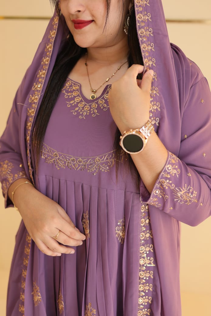 🌸New Stylish Georgette Gown with Dupatta