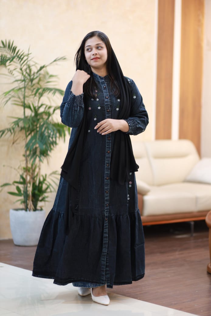 💙 New Stylish Denim Gown – Premium Quality 💙