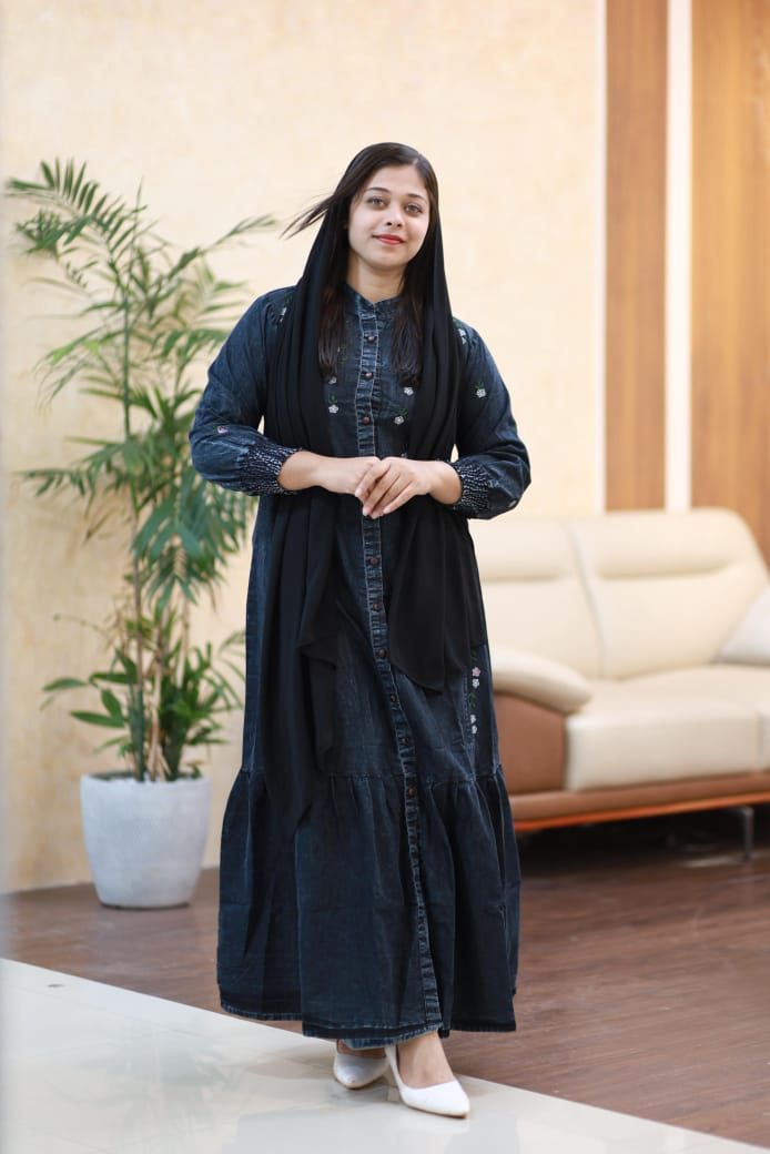 💙 New Stylish Denim Gown – Premium Quality 💙