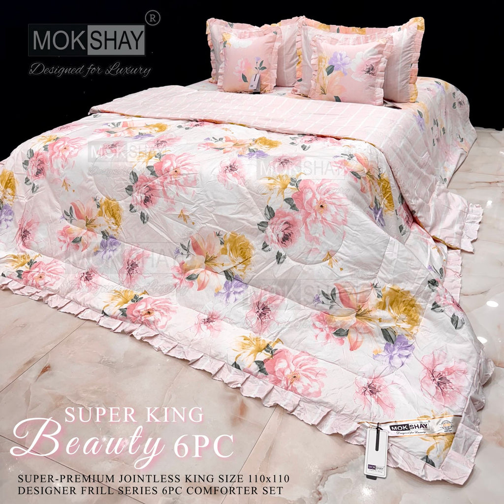 Mokshay® Beauty Superking 6-Piece Bedding Set
