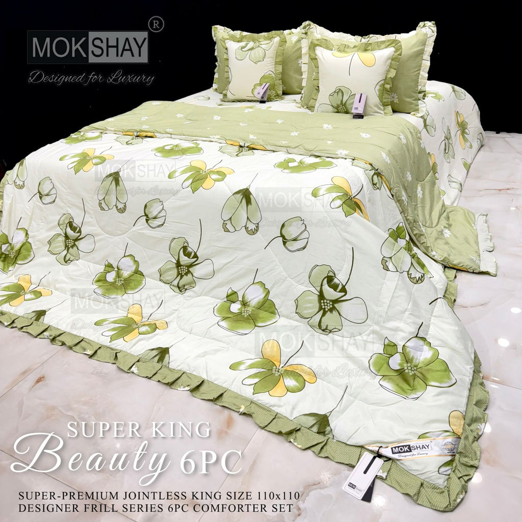 Mokshay® Beauty Superking 6-Piece Bedding Set