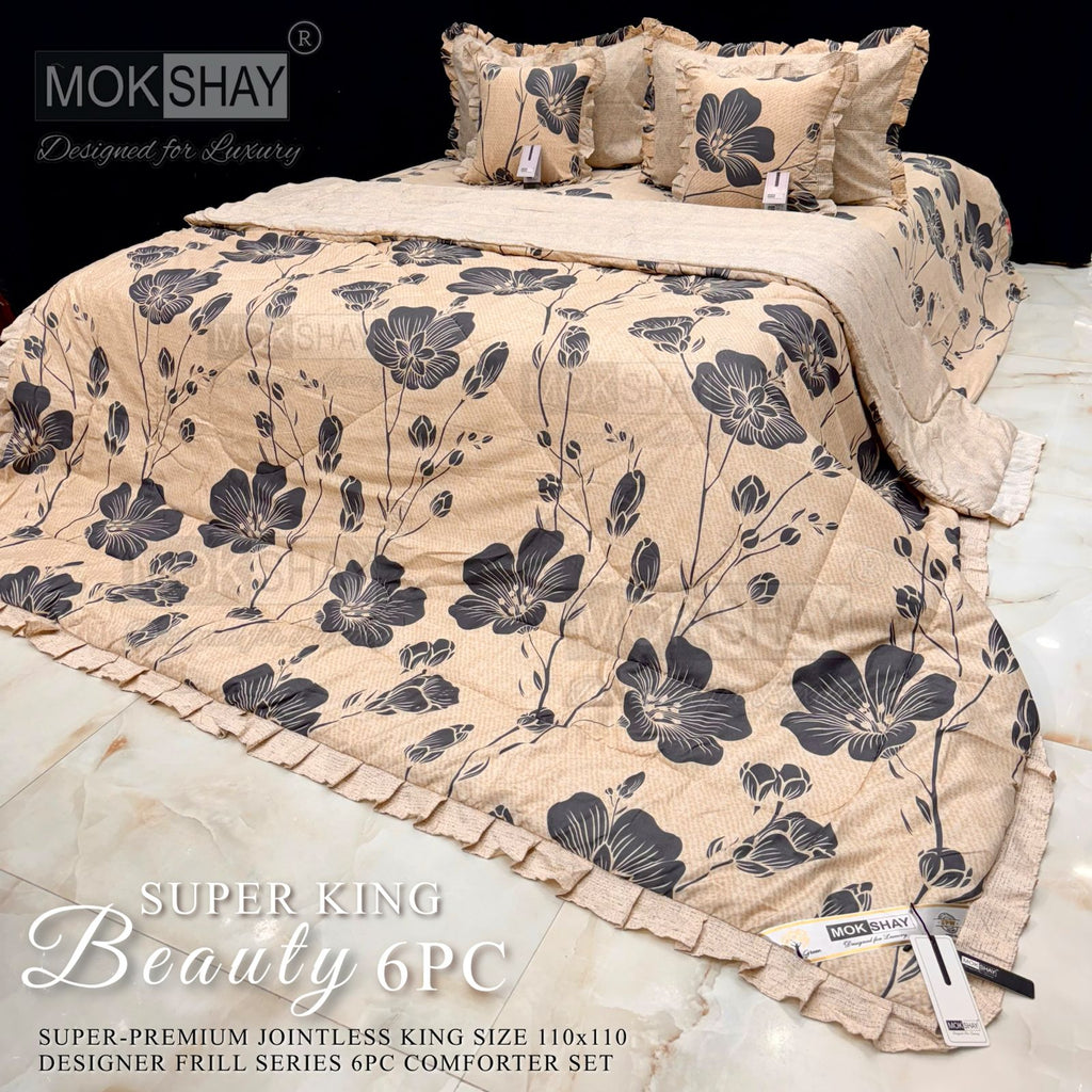 Mokshay® Beauty Superking 6-Piece Bedding Set