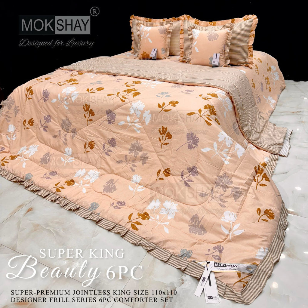 Mokshay® Beauty Superking 6-Piece Bedding Set