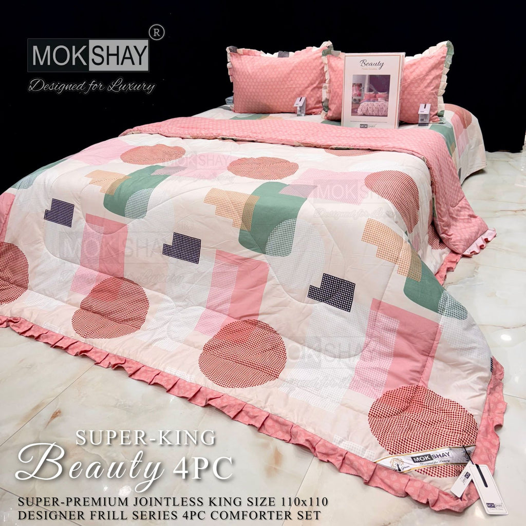 Mokshay® Beauty Superking 4-Piece Bedding Set
