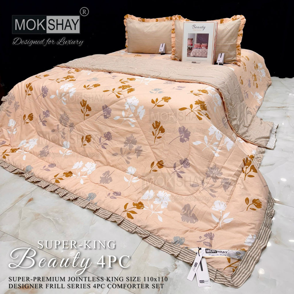 Mokshay® Beauty Superking 4-Piece Bedding Set