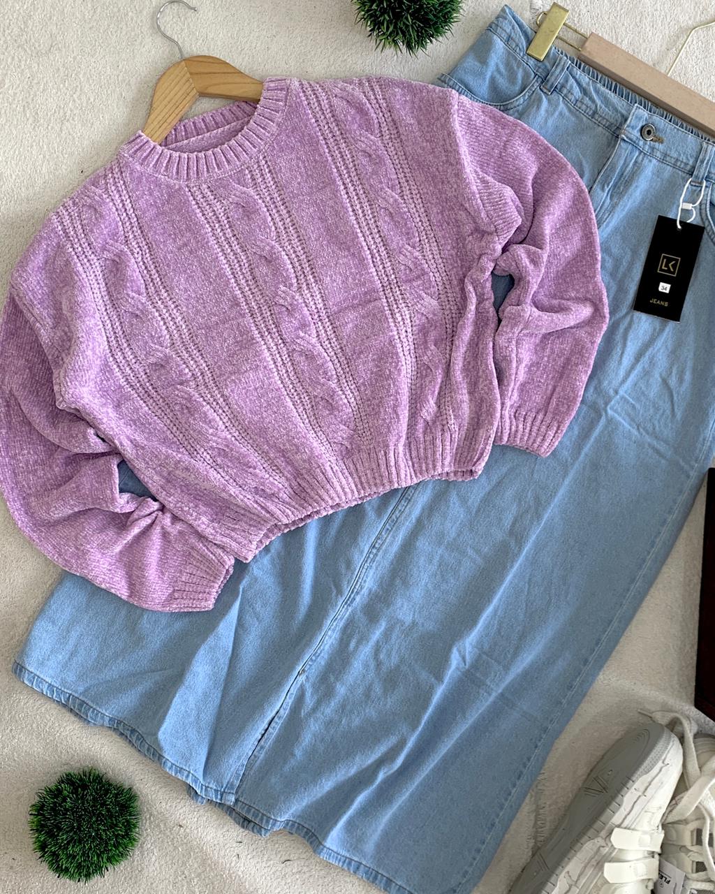 New Arrival – Premium Sweatshirt &amp; Heavy Denim Skirt Set&nbsp;