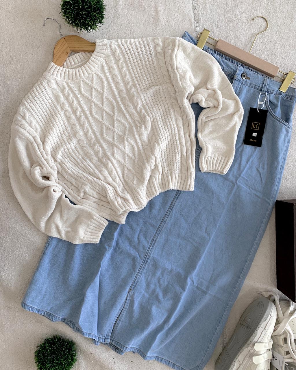 New Arrival – Premium Sweatshirt &amp; Heavy Denim Skirt Set&nbsp;