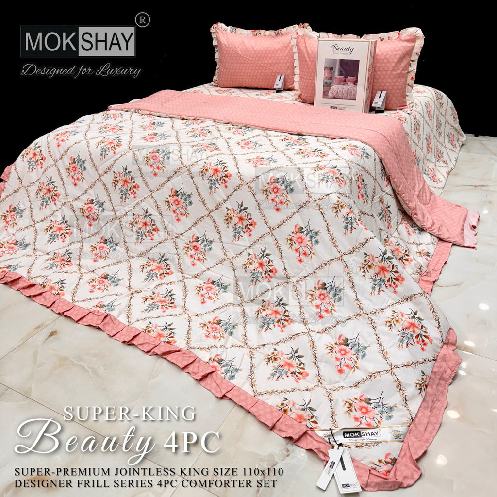 Mokshay® Beauty Superking 4-Piece Bedding Set