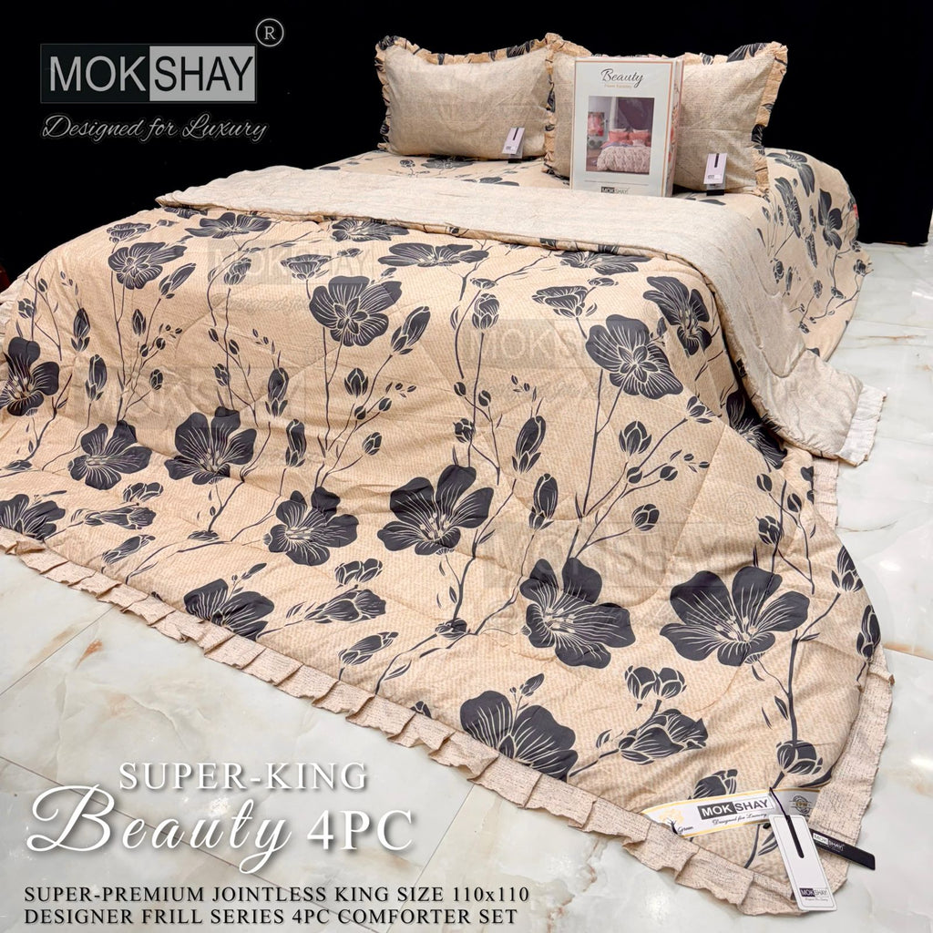 Mokshay® Beauty Superking 4-Piece Bedding Set