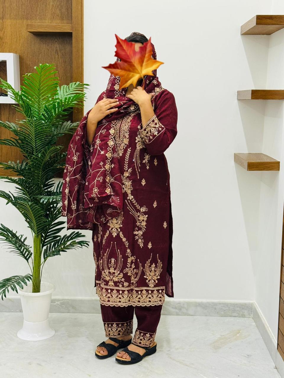 🔥 New Arrival – Top &amp; Bottom with Shawl 🔥